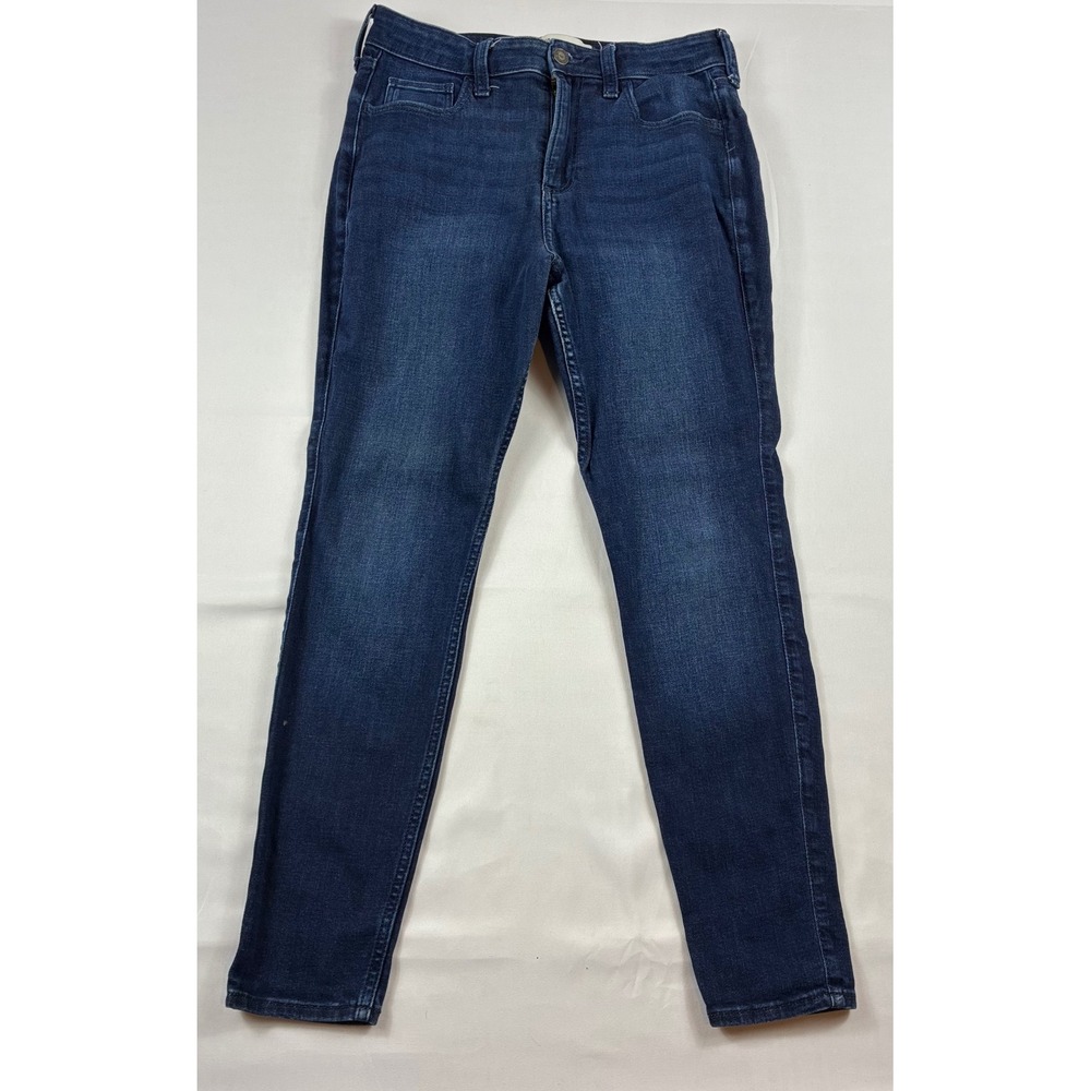 Hollister Jeans Curvy High Rise Super Skinny Womens 8s W29 Dark Wash Blue Used